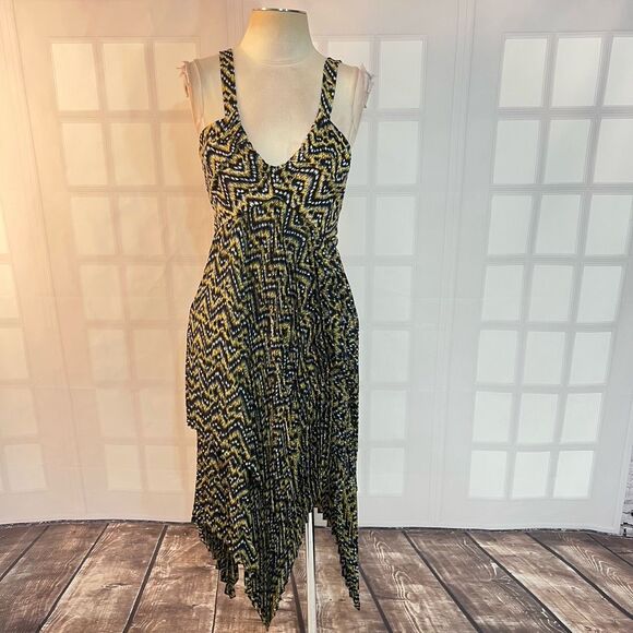A.L.C. Multicolor Kendall Silk Sleeveless Asymmetrical Lined Sundress Size 8 - Picture 4 of 13